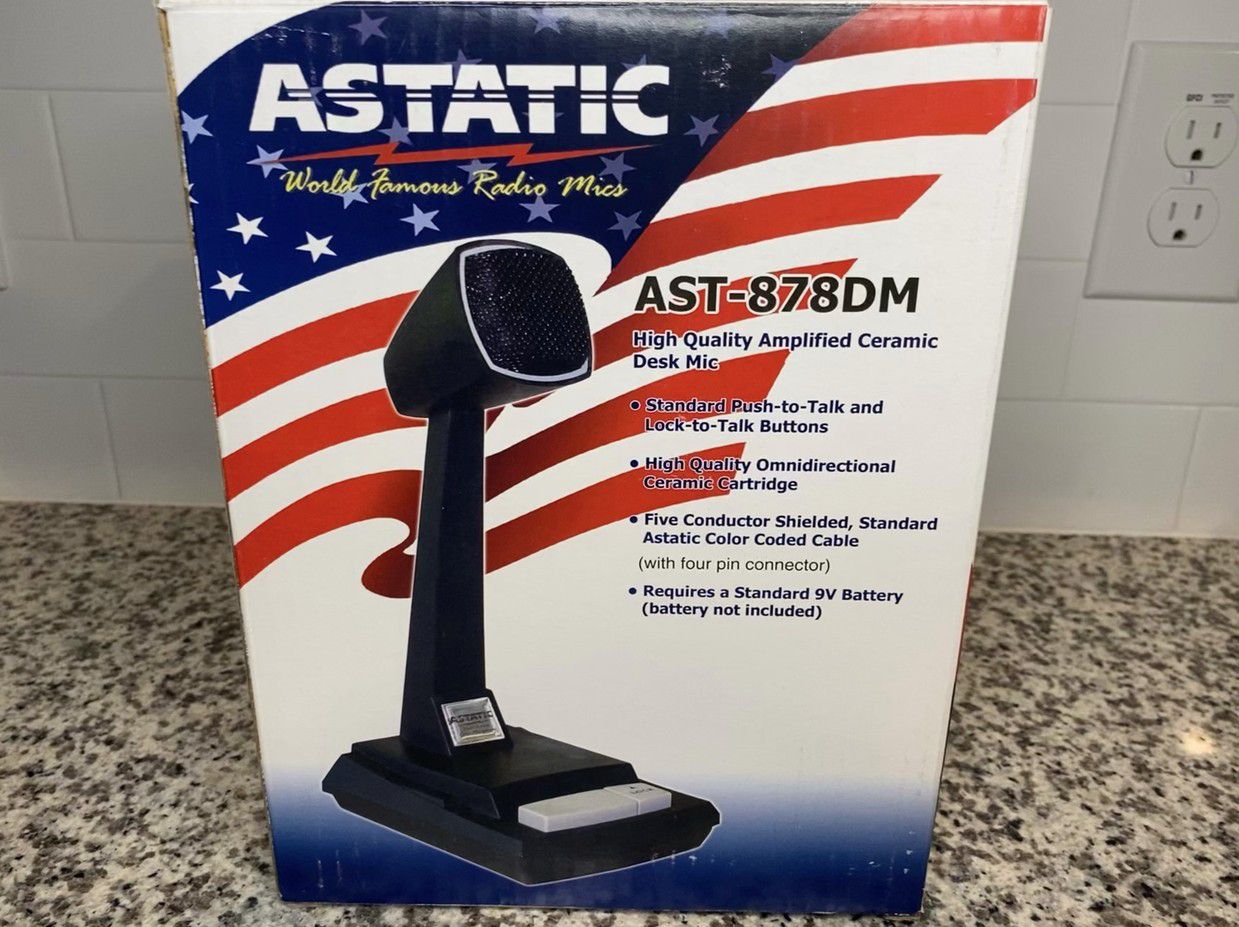 Astatic AST-878DM CB/Ham/10 Meter Radio Desk Base Station Microphone Amplified