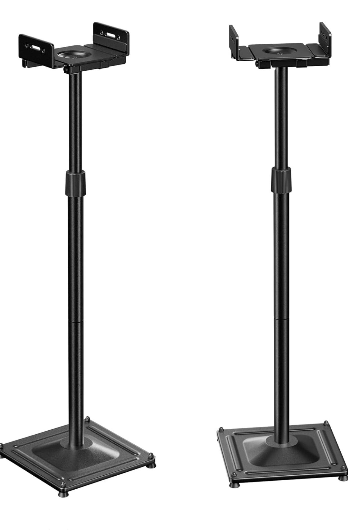PERLESMITH Universal Speaker Stands for Surround Sound -Height Adjustable Extend 33.3”to 45.1”, Floor Speaker Stand for Satellite & Studio & Bookshelf
