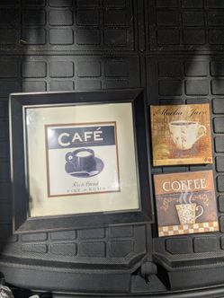 Coffee and Cafe Themed Wall Art Set