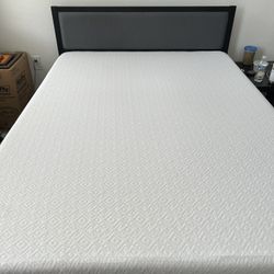 LUCID 10” Memory Foam Queen Mattress + Bed Frame 