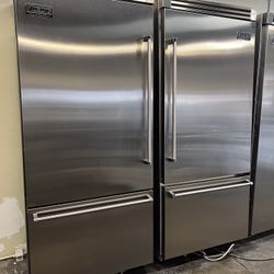 Viking 72”Wide Bottom Freezer Refrigerator Built In Refrigerator Set