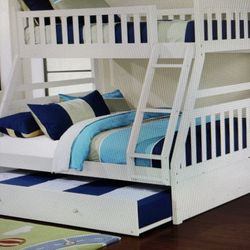 Twin Over Full Bunk Bed ( Trundle & Mattress Sold Separate) 