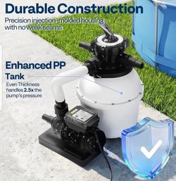 12in Sand Filter Pump for Above Ground Pools Up to 11,000 Gallons
