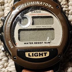 Casio Illuminator Brown 1536 W89H digital watch with brown Nylon strap