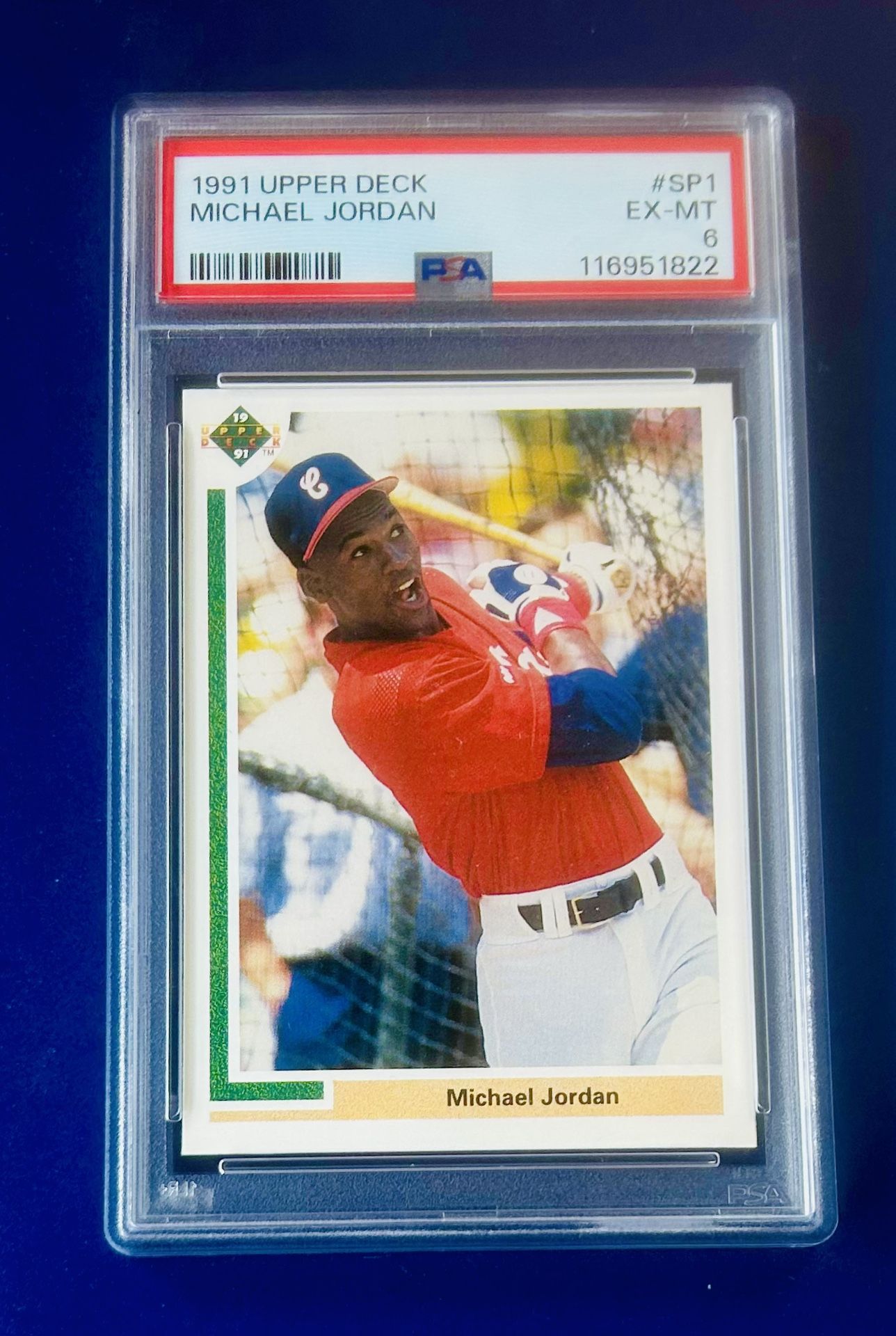 1991 Upper Deck Michael Jordan Baseball Card Graded PSA 6