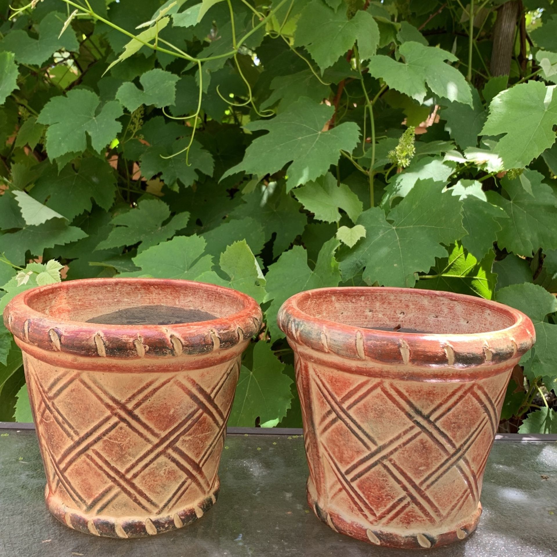 Mexican Clay Planter Pot (2 Pieces )