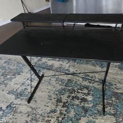 Acme Hartman Wooden Top 2-Shelf Computer Desk with Keyboard Tray in Black