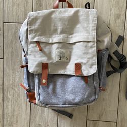 Diaper Bag Backpack Changing Pad Cream Gray 