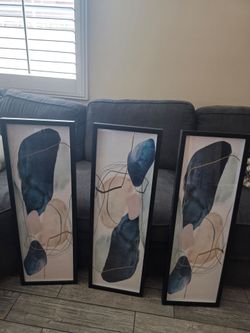 Set of 3 Abstract Framed Wall Art Prints