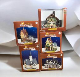 FS: Classic Santa’s Workbench Christmas Village porcelain collection