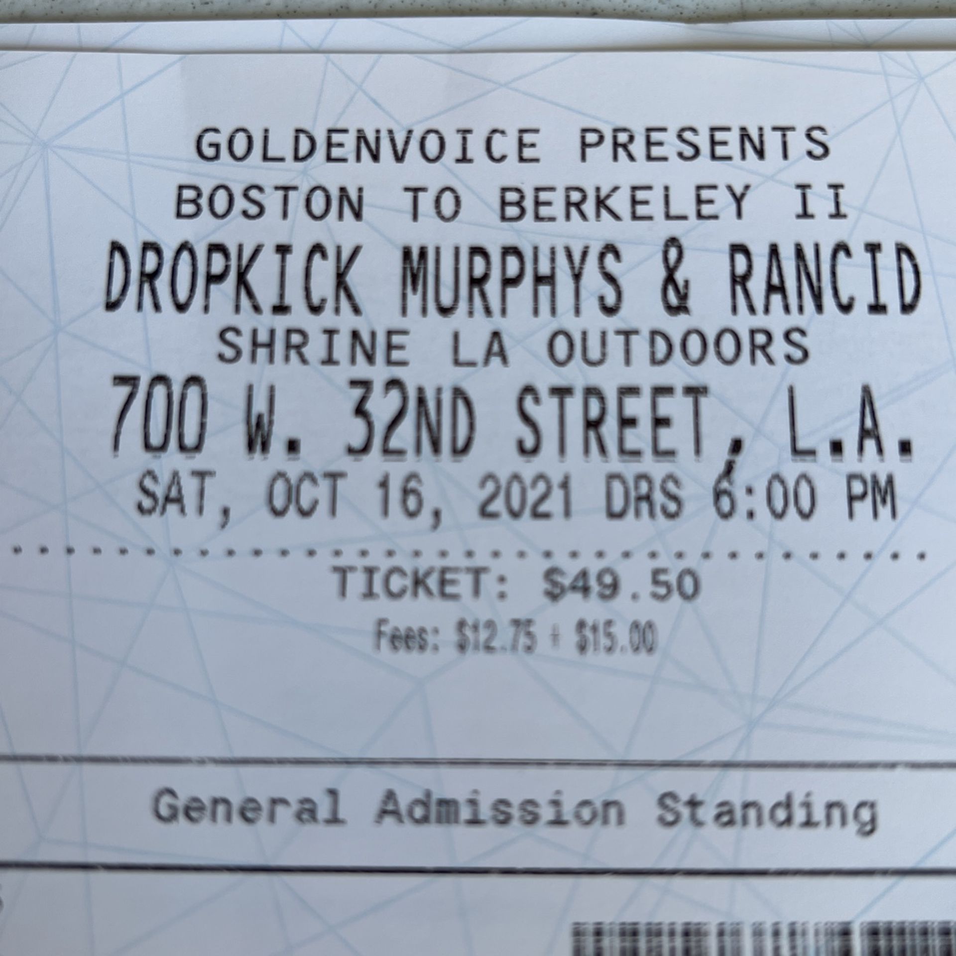 Drop kick Murphy/ Rancid Tickets 