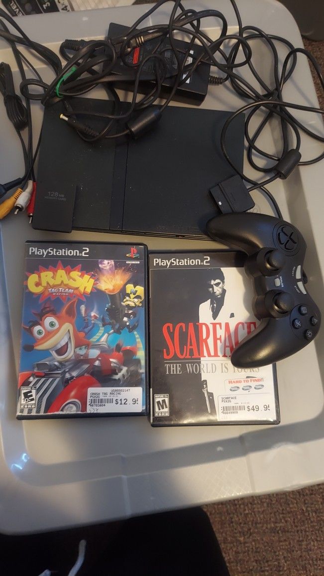 Ps2 With Memory Card And Controller Plus 2 Games