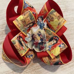 5” Snow White Double Layered Hair Bow 