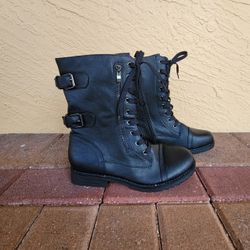 Women's "Combat" Mid Calf Combat Boot | Size 8