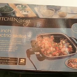 Electric Skillet Kitchen Living Brand 5quart 12inch With Lid 