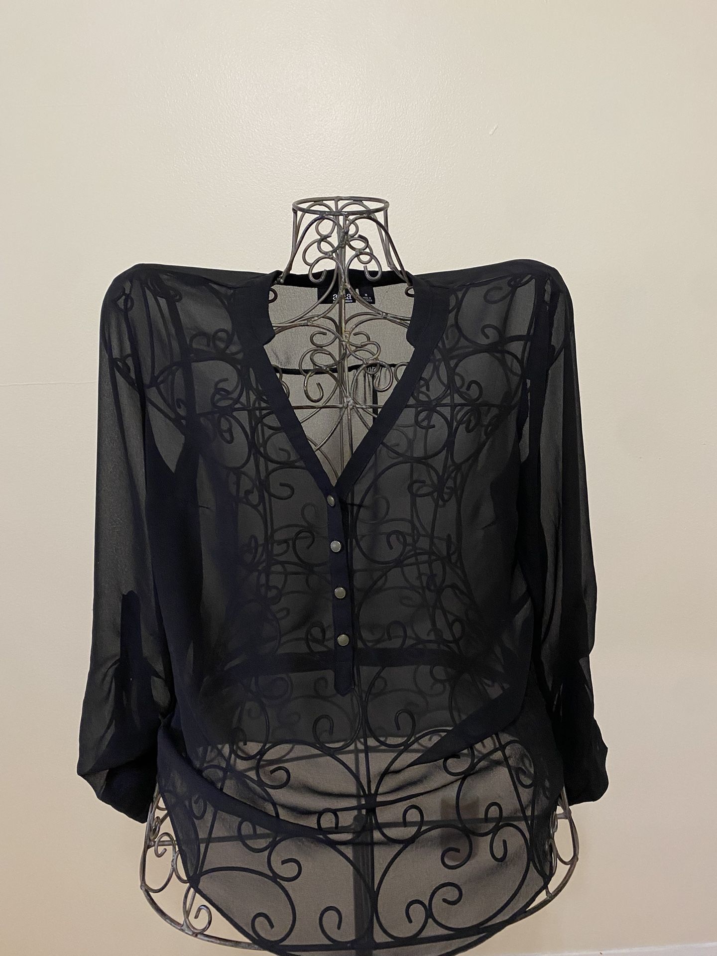 Black sheer blouse