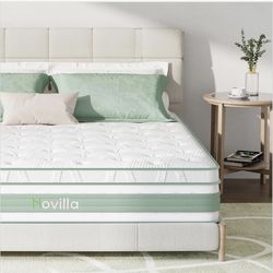 Novilla Queen Mattress, 12 Inch Hybrid Mattress in a Box, Gel Memory Foam with Individual Pocket Springs for a Peaceful Sleep, Queen Size Mattresses, 