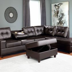 Sectional With Ottoman Available For Immediate Delivery 