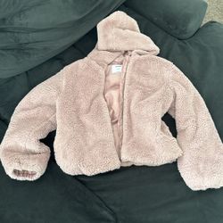 Fur Jacket Girls Size L 10-12