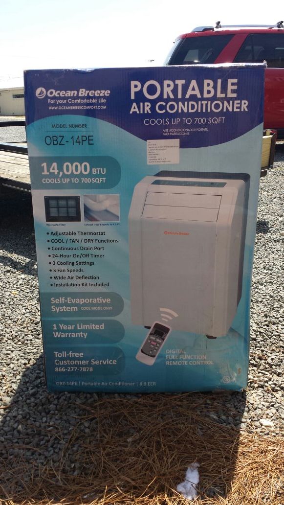 14,000 btu brand new ocean breeze portable ac unit