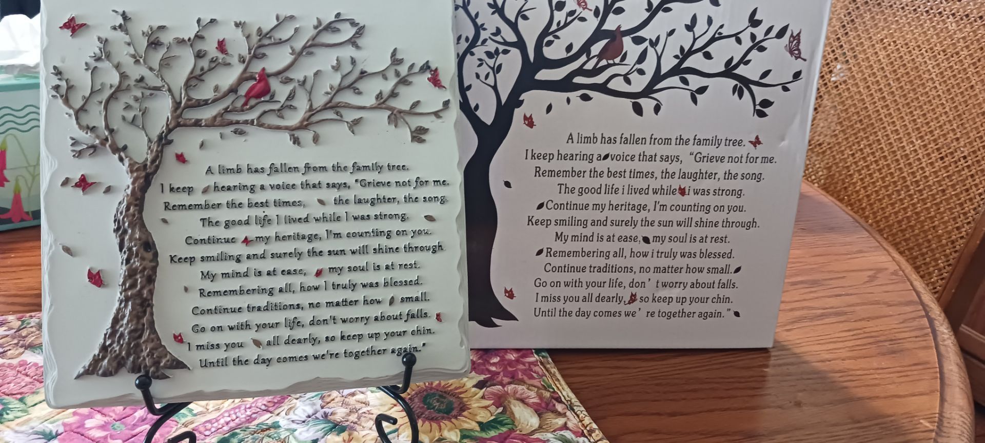 In memory plaque and cards
