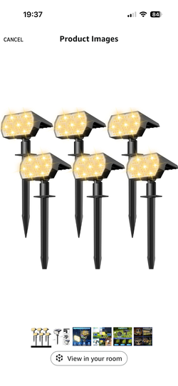 NYMPHY Solar Lights Outdoor Waterproof IP68, 56 LED 3 Lighting Modes Solar Powered Garden Yard Spot Solar Lights for Christmas Outside Landscape- 6 Pa