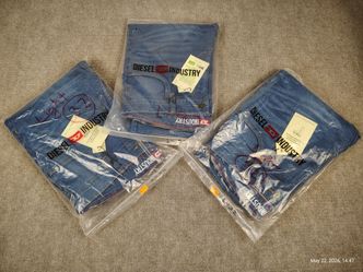 Men's DIESEL Slim Fit Stretch Jeans Denim Light Blue 32W 32L