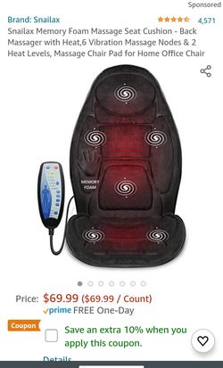 Snailax Massage Seat Cushion with Heat for Sale in Los Angeles, CA - OfferUp
