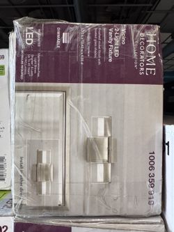 Home Decorators Vicino 205115A 2-Light LED Vanity Brushed Nickel