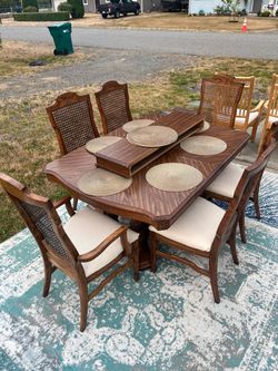 Dining Table w/6 Reupholstered Chairs
