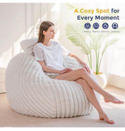 Large Plush Bean Bag Chair/Bed with Pillow