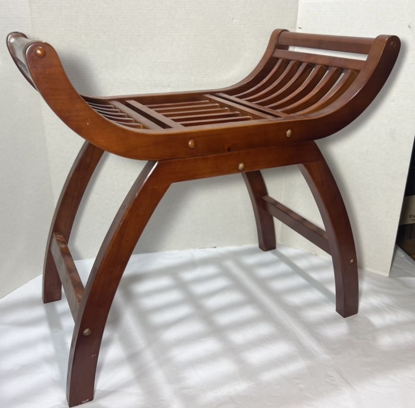 Hard Wood Ottoman / Stool / Bench brown solid wood