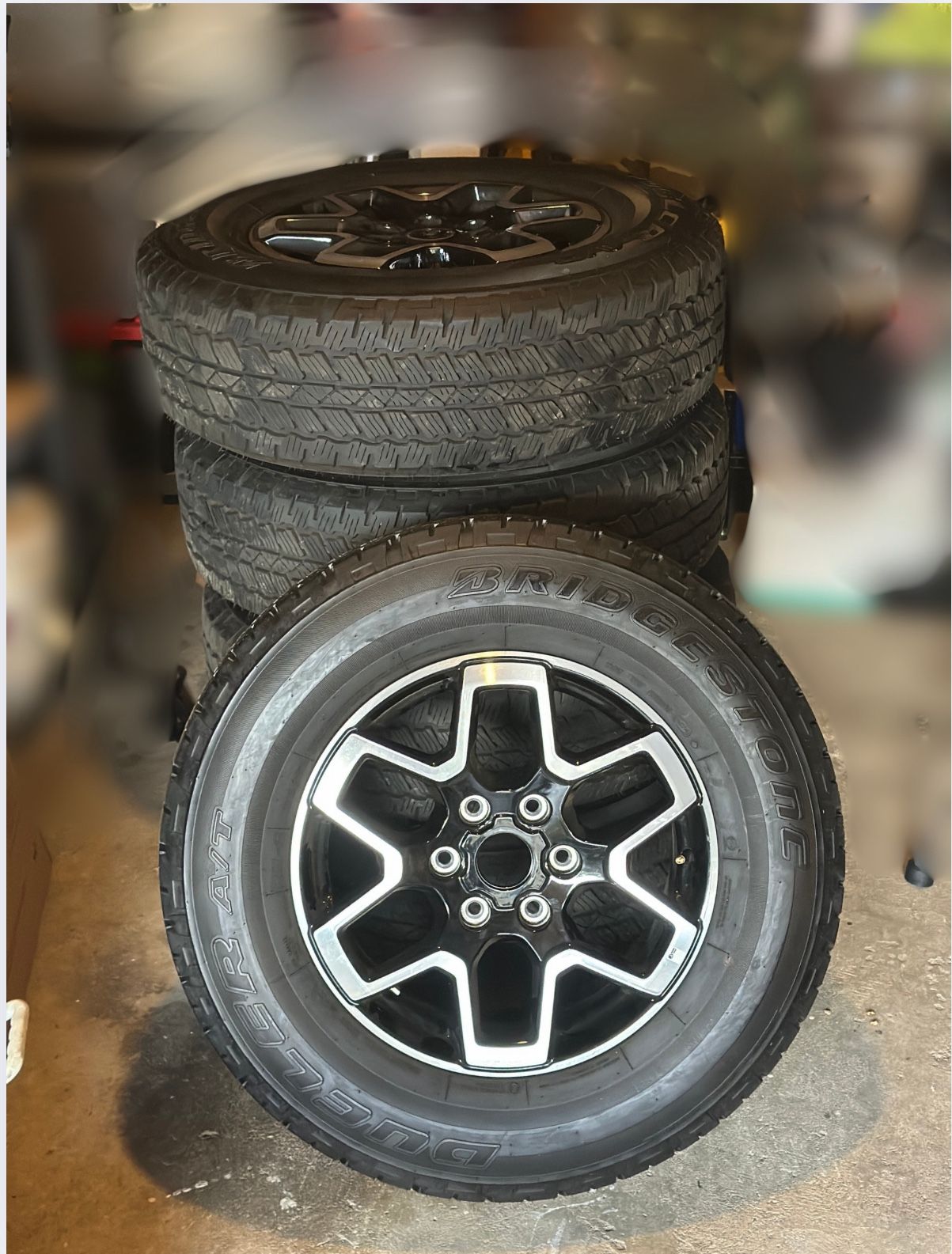 OEM 2025 Bronco Outer Banks Wheels & Tires – Set of 5 – 95% Tread – TPMS