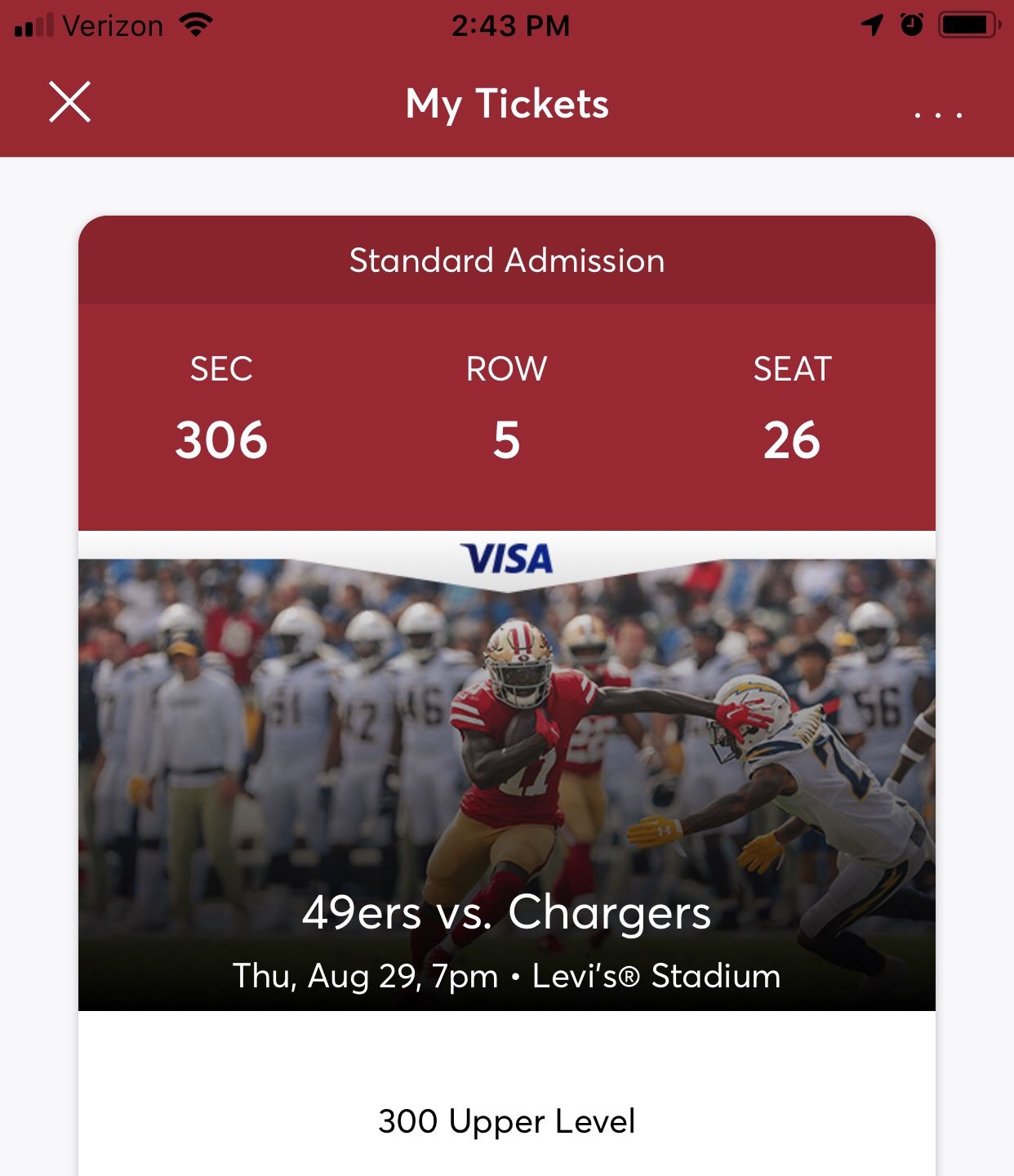 49ers vs Chargers 8/29/19 7pm