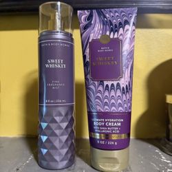 New SWEET WHISKEY Limited Edition Fine Fragrance Mist & Body Cream BATH & BODY WORKS 