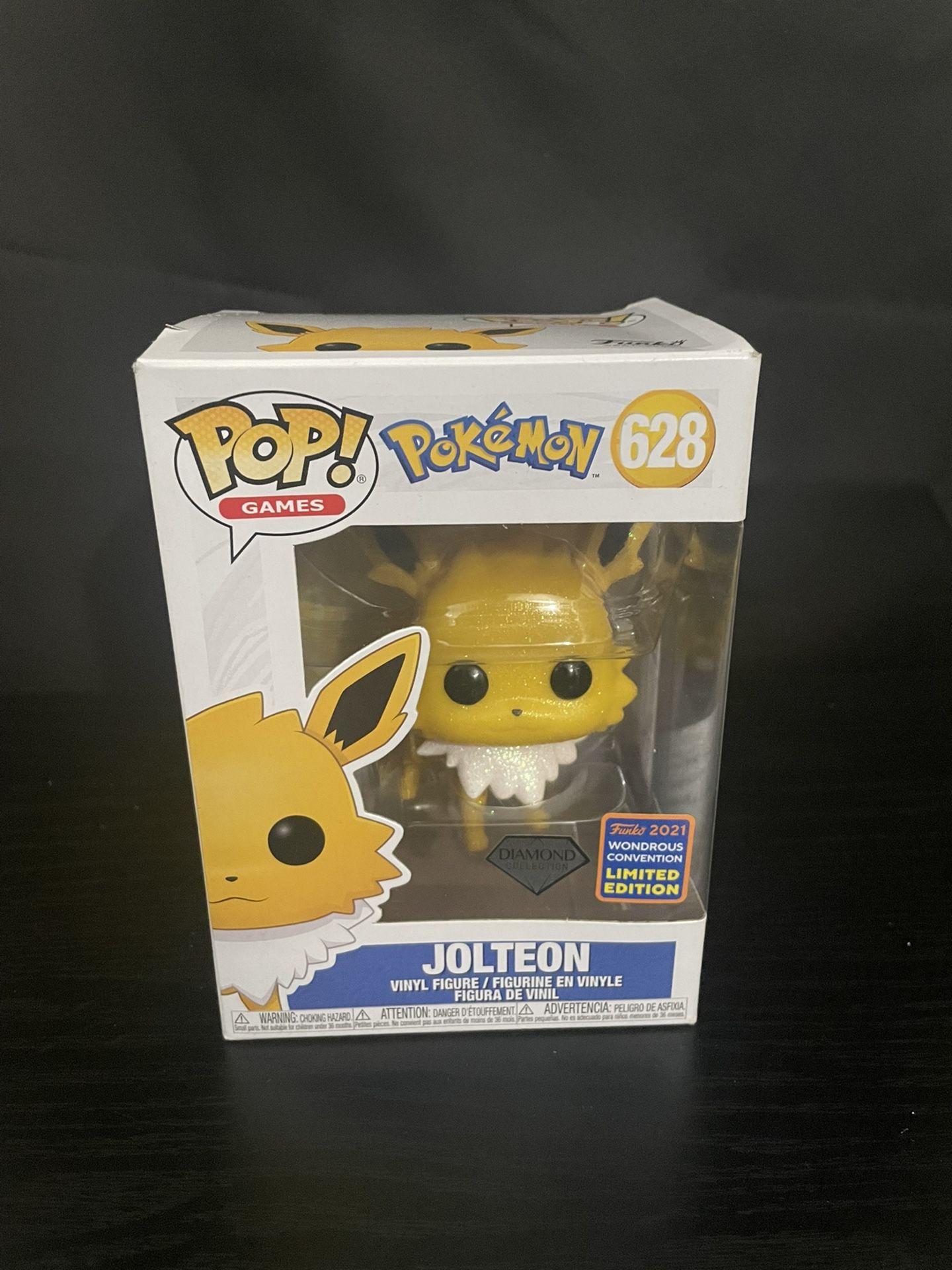 FUNKO POP POKEMON JOLTEON DIAMOND #628 OFFICIAL WONDERCON NEW