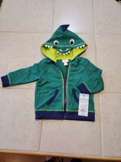 Baby Clothes, 6 To 9 Month Dino Zip Up Hoodie