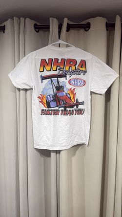 National Hotrod Association NHRA Dragsters Flames Faster Than You Men's T Shirt