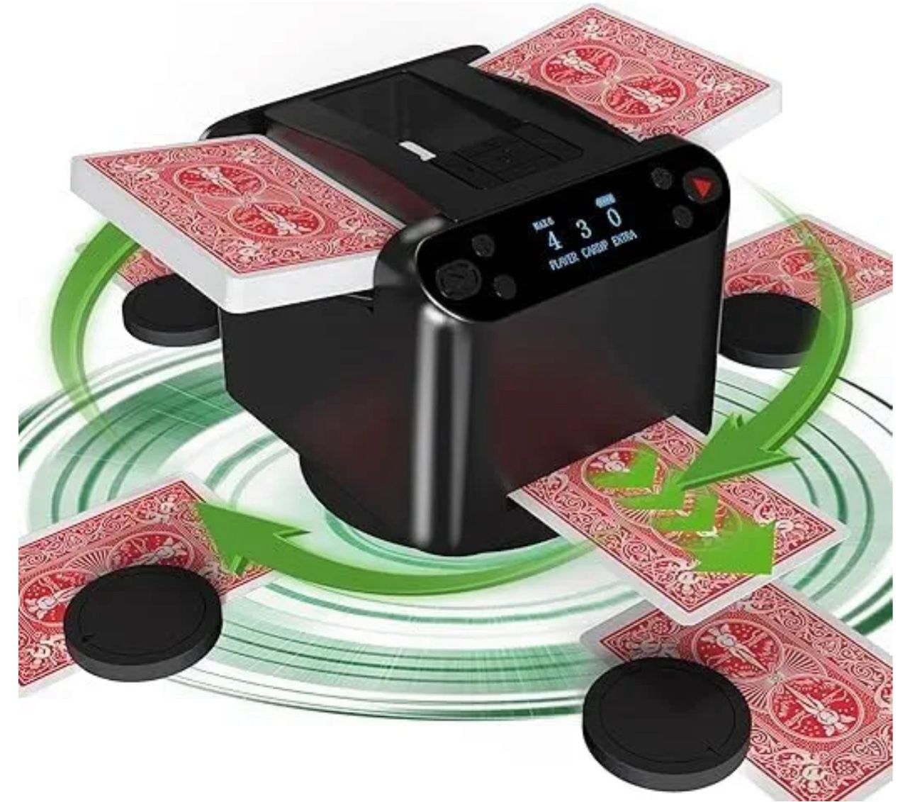 Brand New In The Box- Automatic Card Shuffler and Dealer Machine 360° Rotation, Supports 12 Players, Rechargeable Card Shufflers, UNO Shuffler Card Ma
