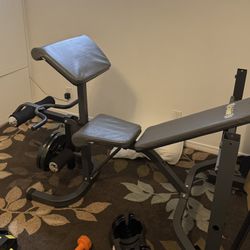 Adjustable Weight Bench With Chest Press, Leg Extension And Preacher Curl 
