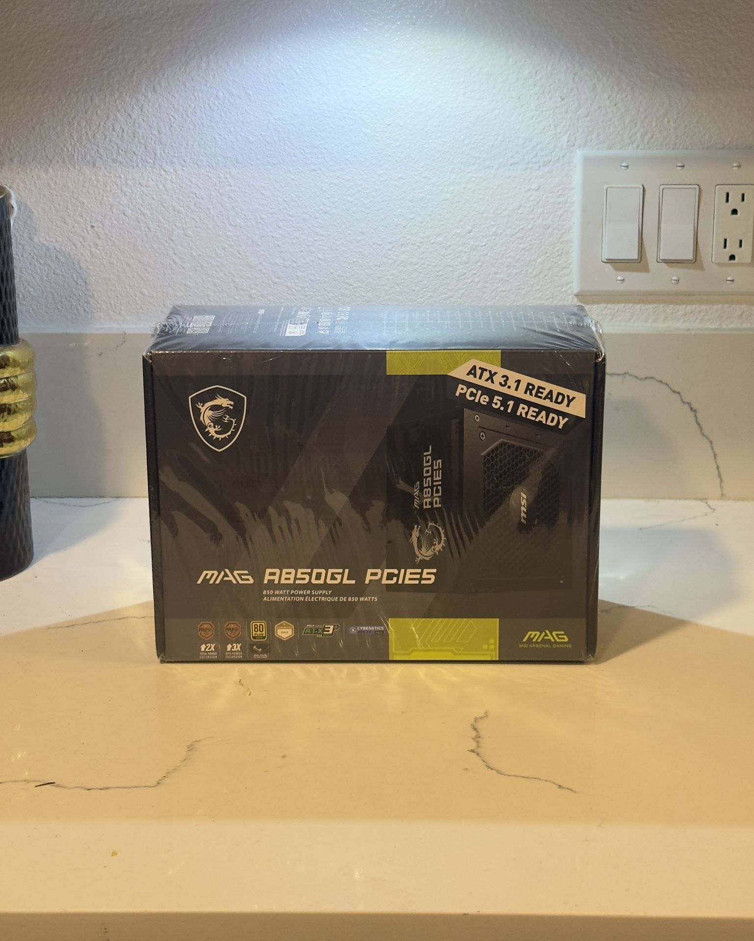 MSI MAG A850GL PCIe5 Power Supply – 850W (ATX 3.1 / PCIe 5.1 Ready, Fully Modular)