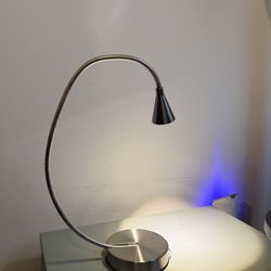 Silver Gooseneck Desk Lamp - Adjustable Reading Light