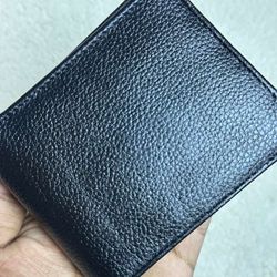 Premium Black Pebble Leather Wallet with Multi Pocket Organizer