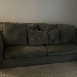 3 Piece Dark Grey Living Room Set W/Ottoman 