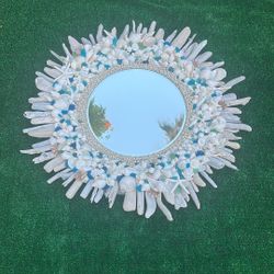 Beautiful Seashell Sea Glass Mirror 