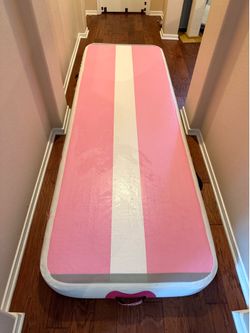 10ft Inflatable Gymnastics Air Mat with Pump, Bag, & Repair Kit