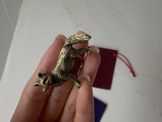 Vintage Solid Brass Fox Figurine Small Statue Home Ornament Figurines really cute