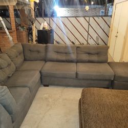 Beautiful L Shape Sectional With Ottoman 