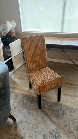 Woven Hyacinth  style Dining Chairs x2