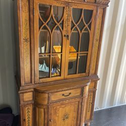 Antique Solid Wood China Cabinet 